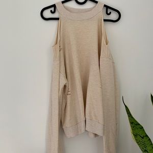 Beige Distressed Sweatshirt